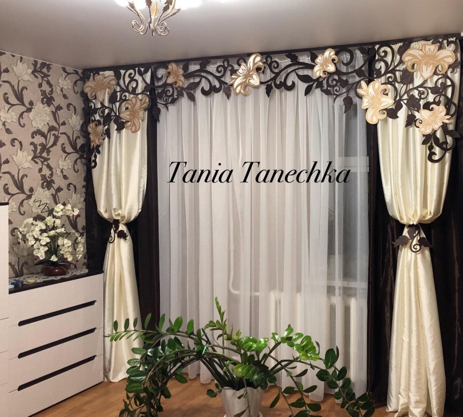 Декор штор для зала