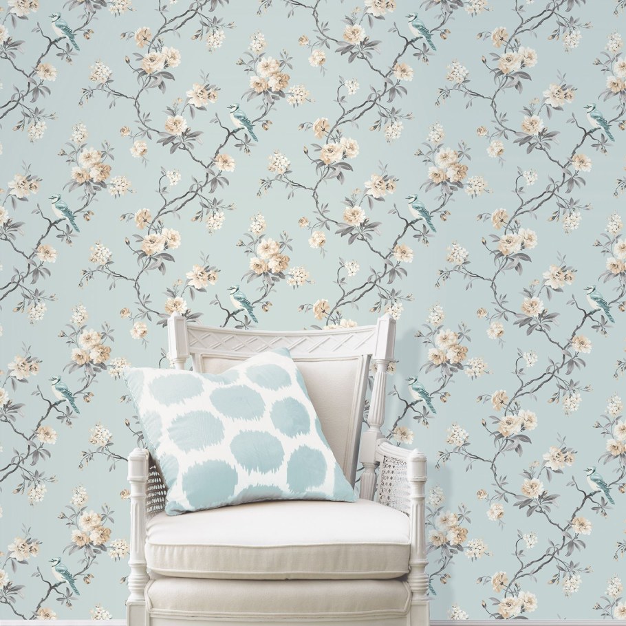 Обои с птицами в интерьере