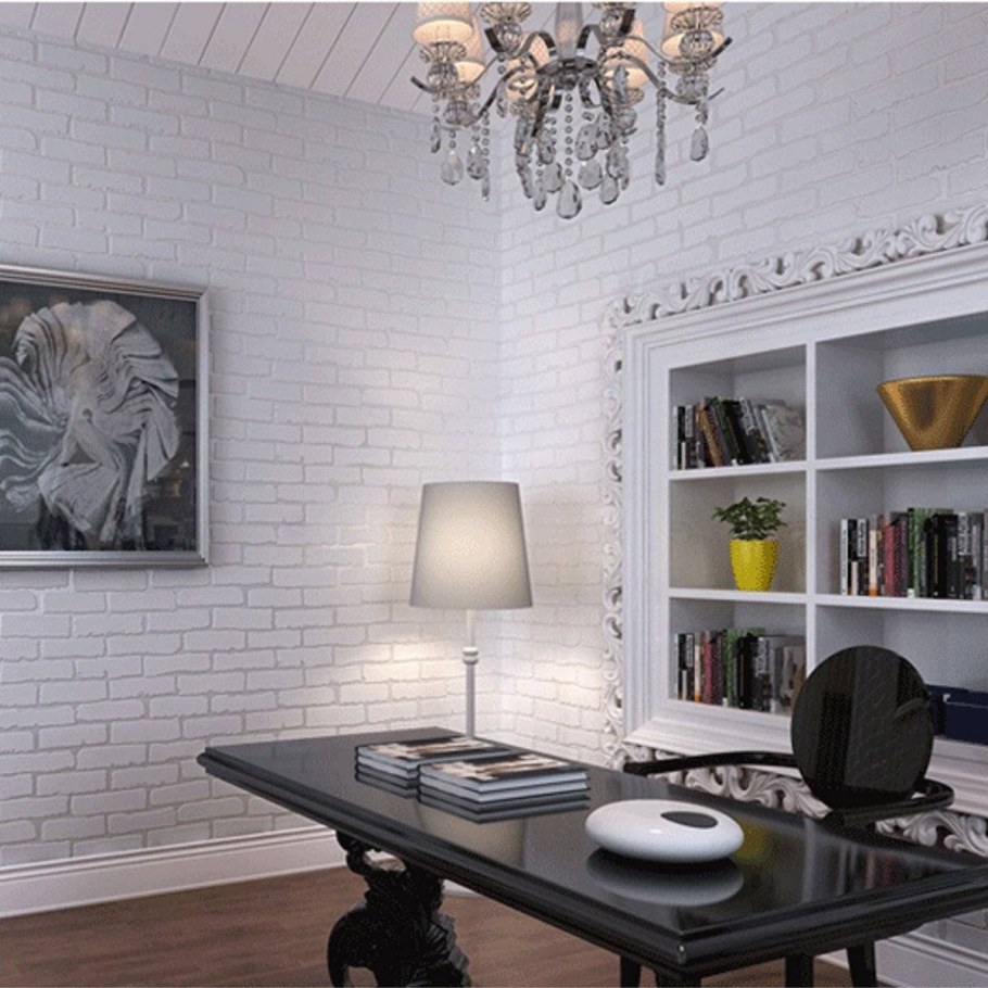 Декоративный белый кирпич в интерьере