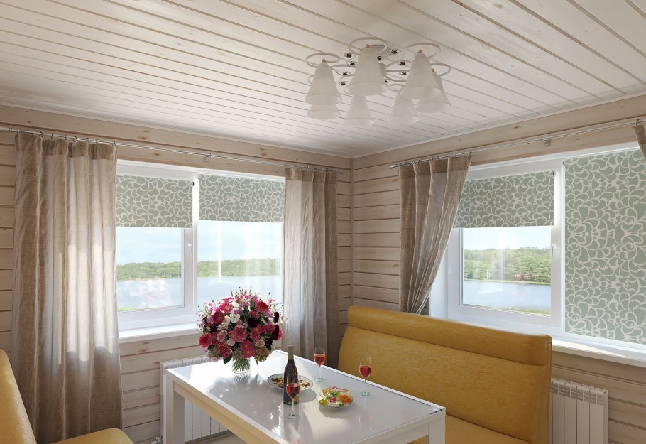 Потолок в деревянном доме