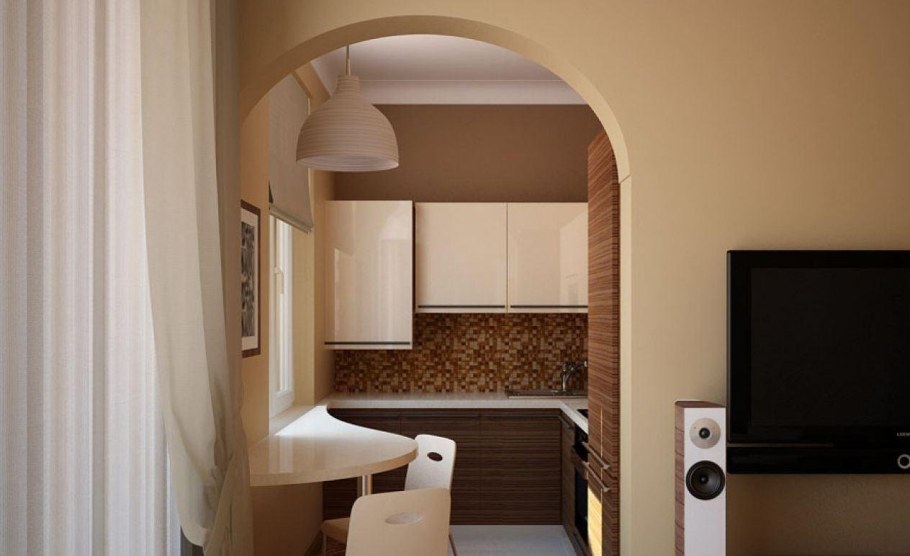 Маленькая кухня с аркой