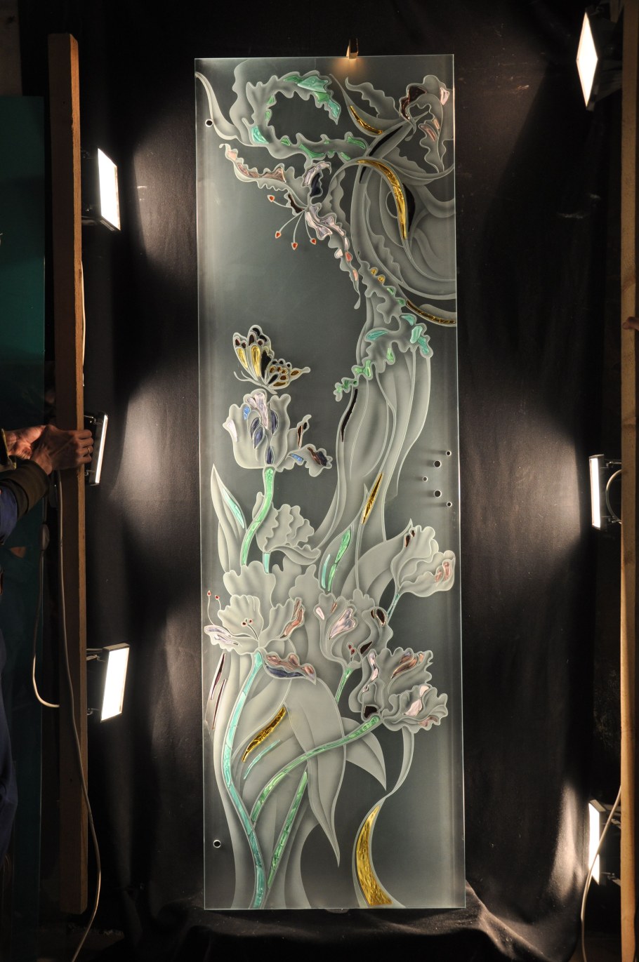 Стеклянные витражи пескоструйные