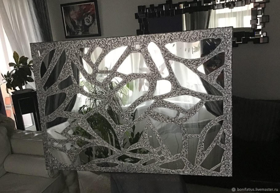 Зеркальное панно декор