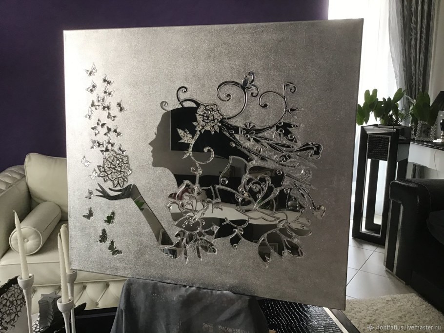 Зеркальная картина на стену