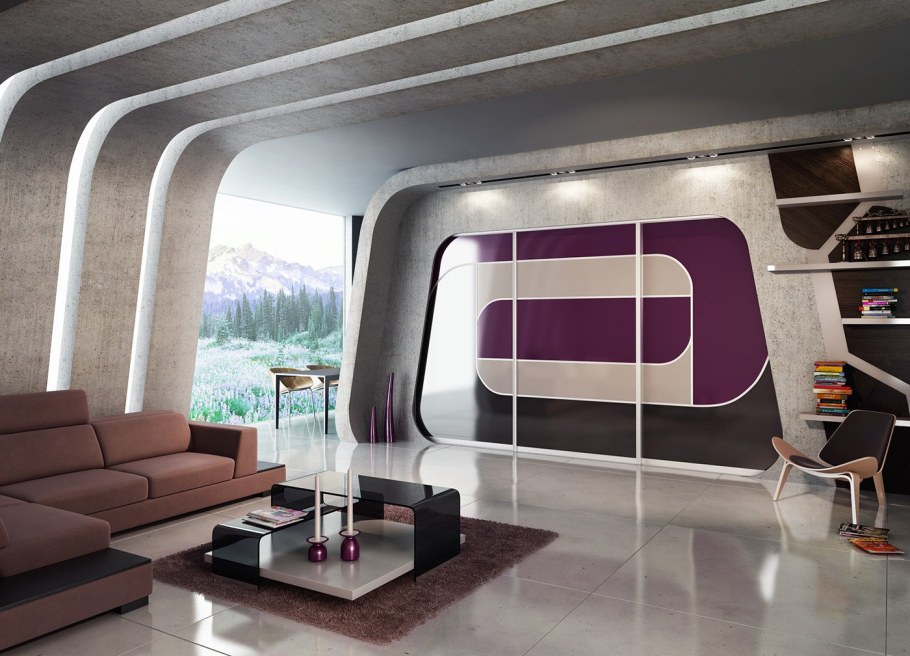 Необычный интерьер гостиной