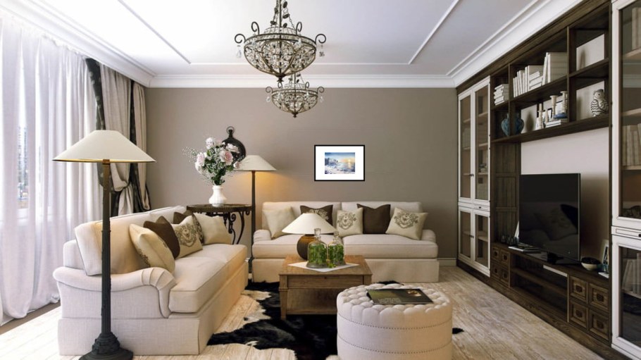 Американская классика в интерьере гостиной