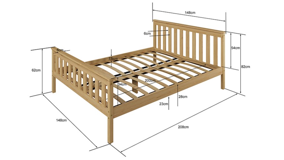 Чертеж кровати 140х200 из досок чертежи