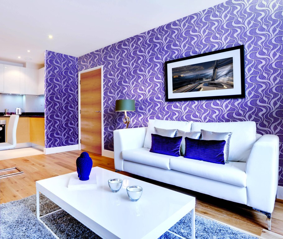 Гостиная в сиреневых тонах