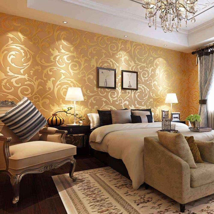 Гостиная в золотистых тонах