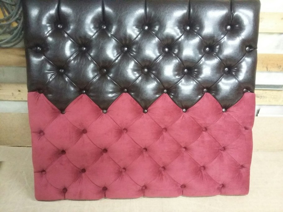 Стеганый велюр изголовье кровать Caspia 02 Vanilla