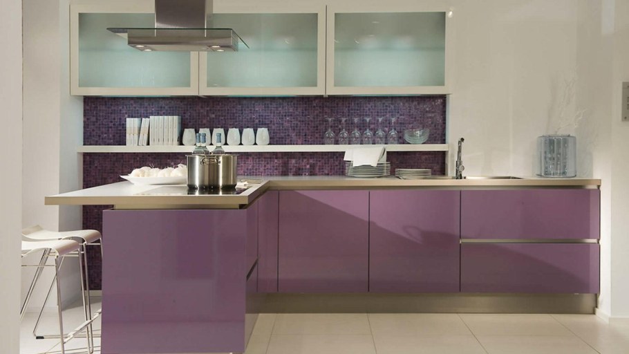 Лавандовая кухня в интерьере