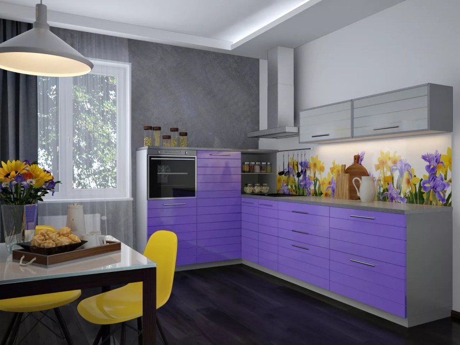 Кухня в фиолетовом цвете