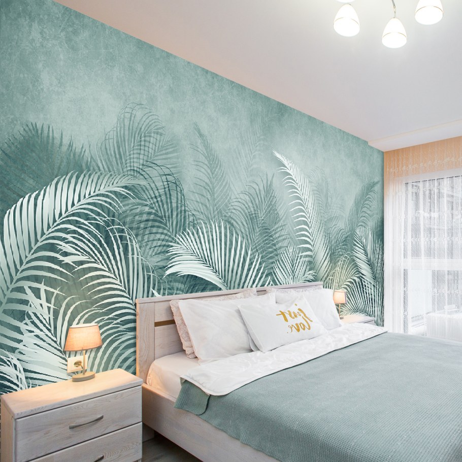 Флизелиновые обои пальмовые листья