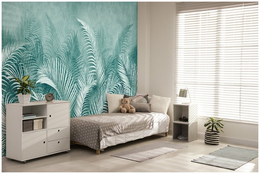 Обои в спальню 2022 листья