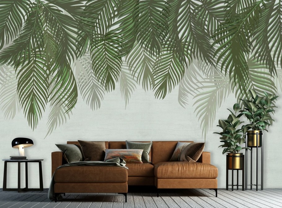 Обои с пальмовыми листьями