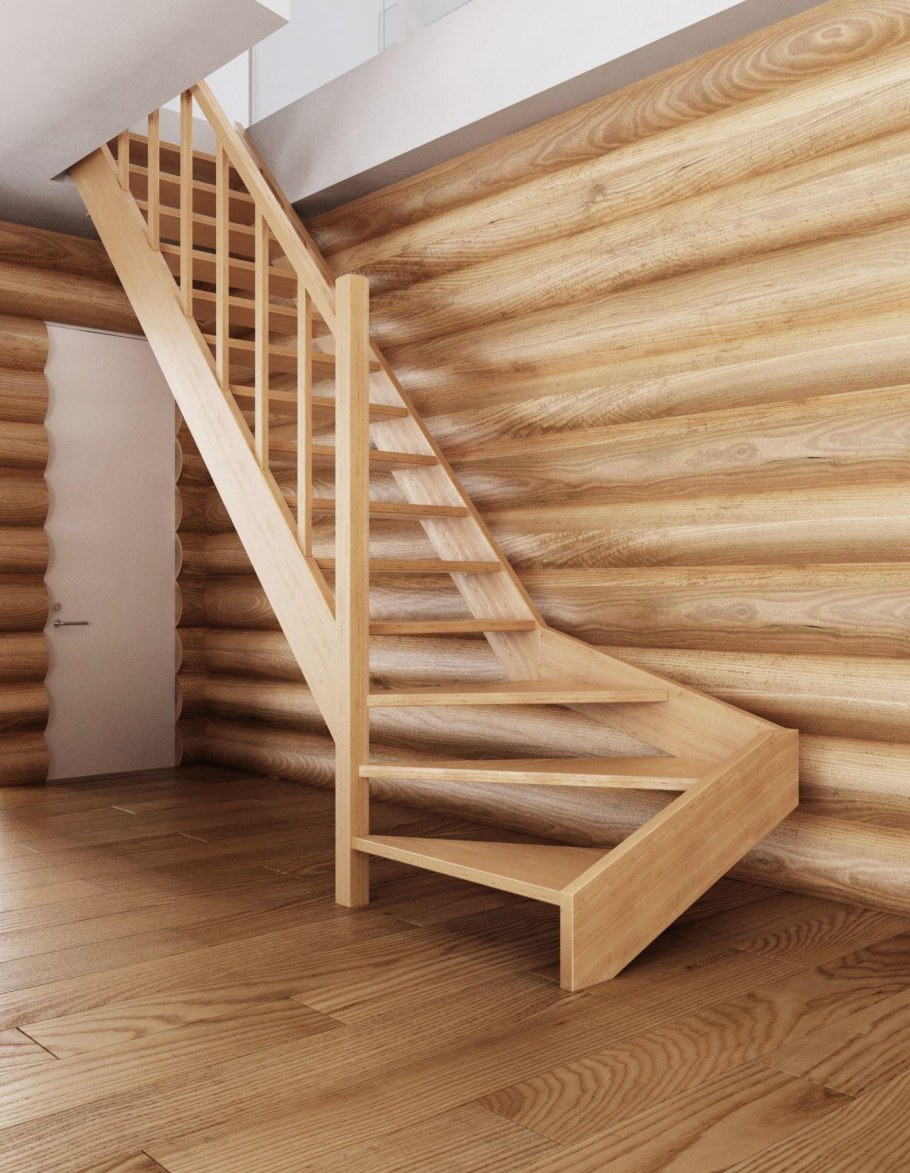 Лестница межэтажная деревянная