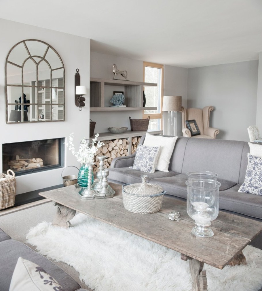 Серый с бежевым в интерьере