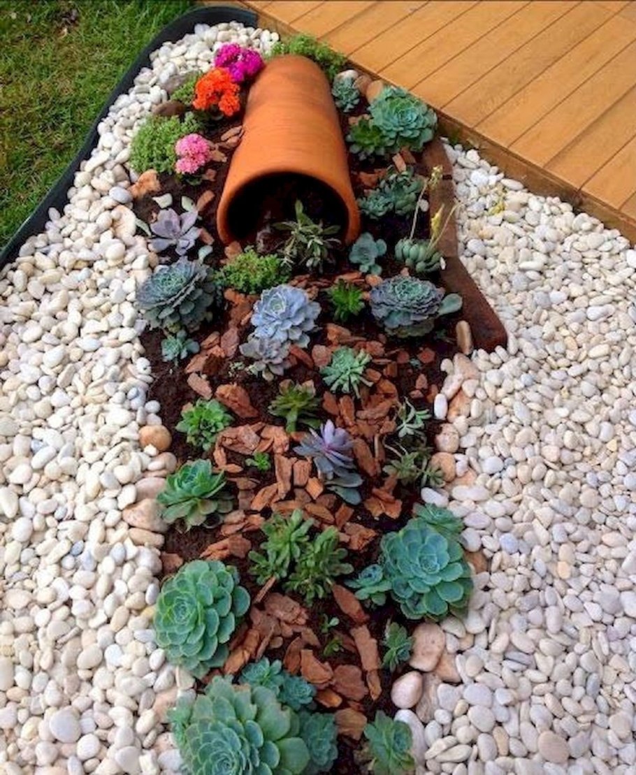 Альпийская горка с суккулентами