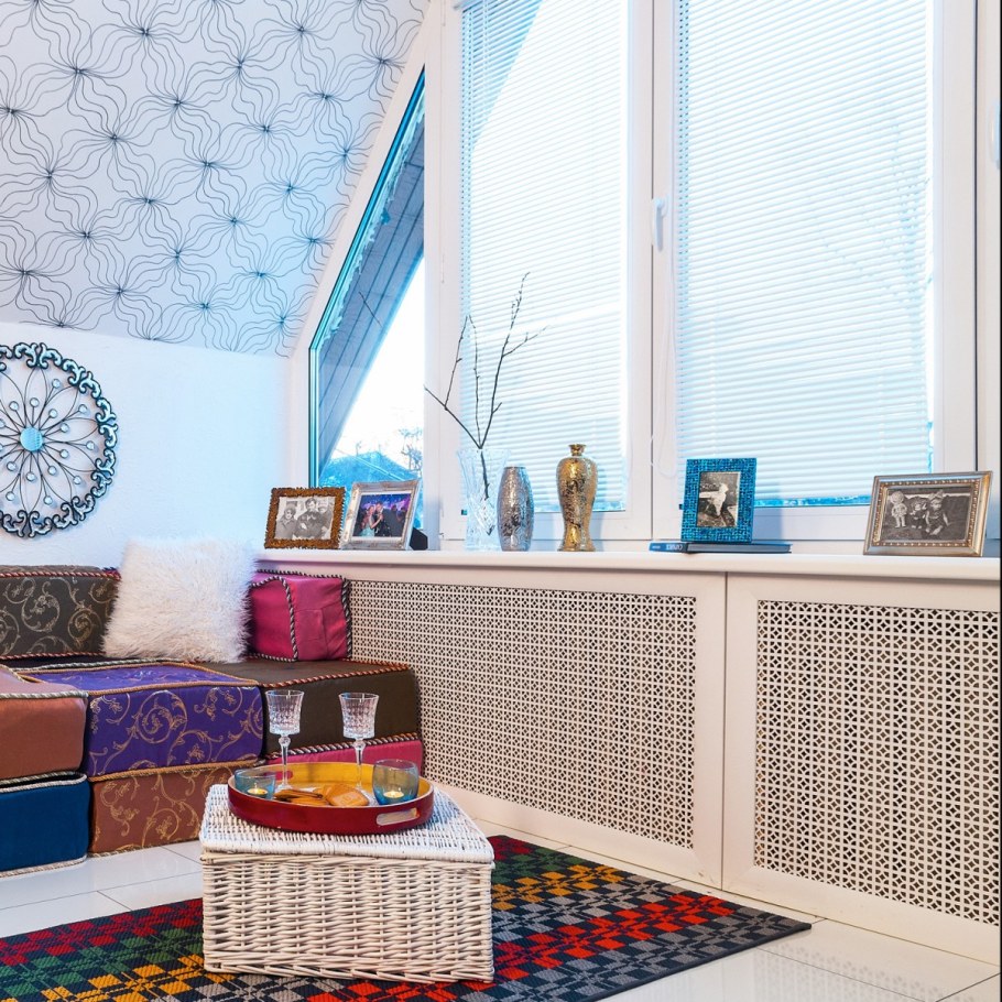 Экран для радиатора в интерьере