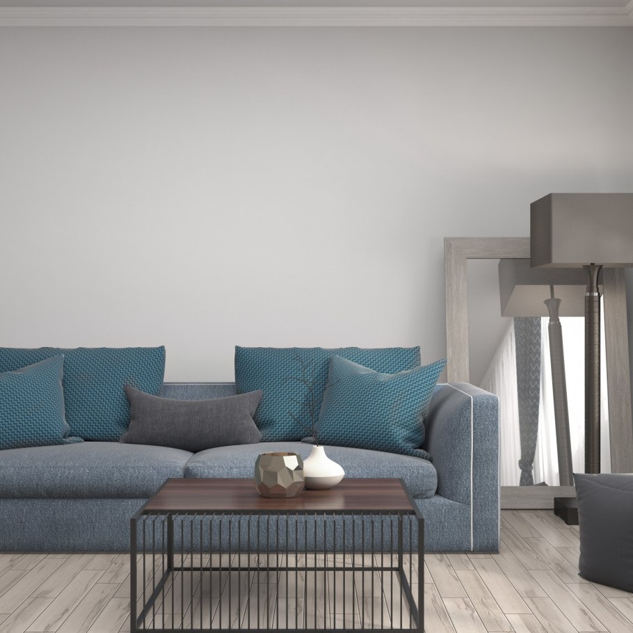 Серый диван в интерьере