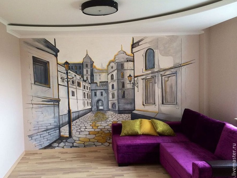 Настенная живопись в интерьере