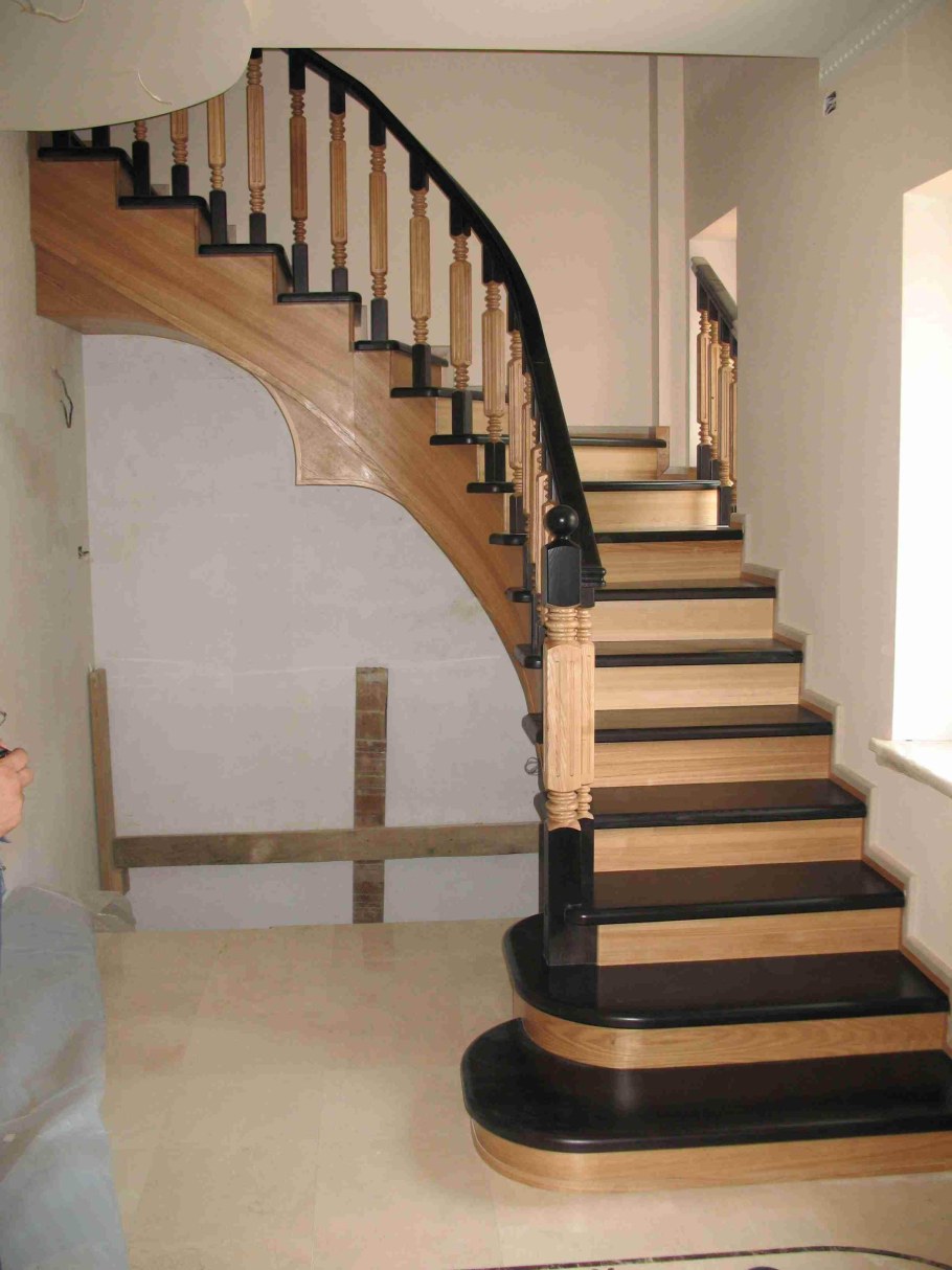 Отделка бетонной лестницы деревом