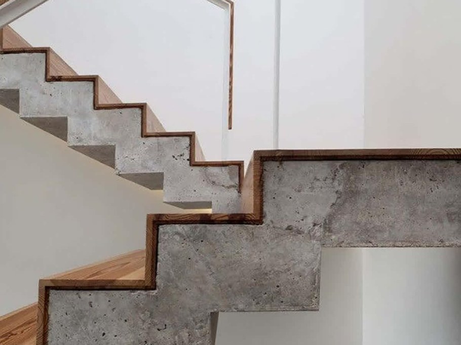 Отделка лестницы из бетона