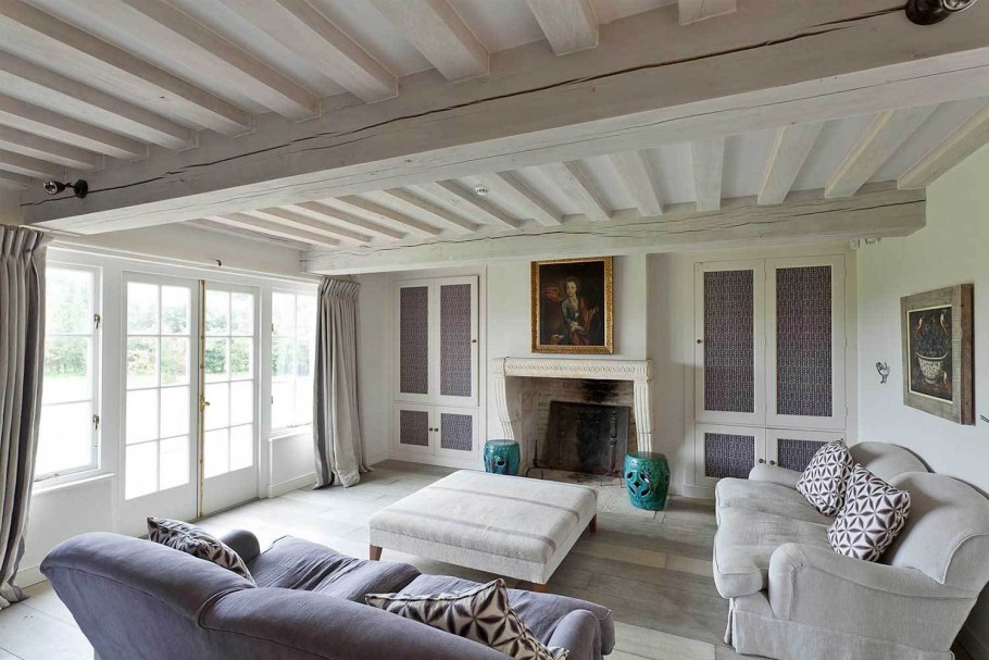 Скандинавский стиль кессонный потолок