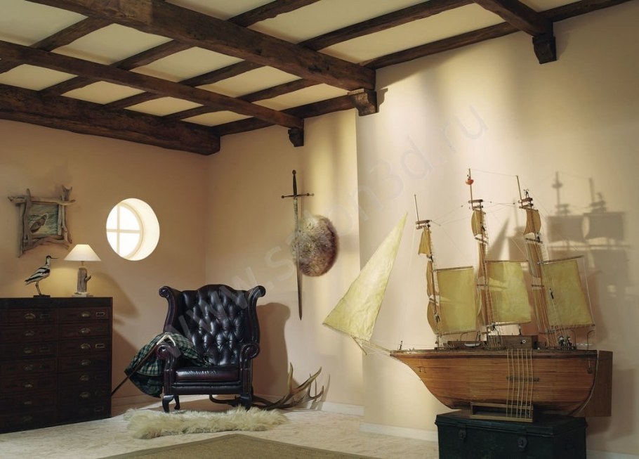 Потолочные балки в интерьере