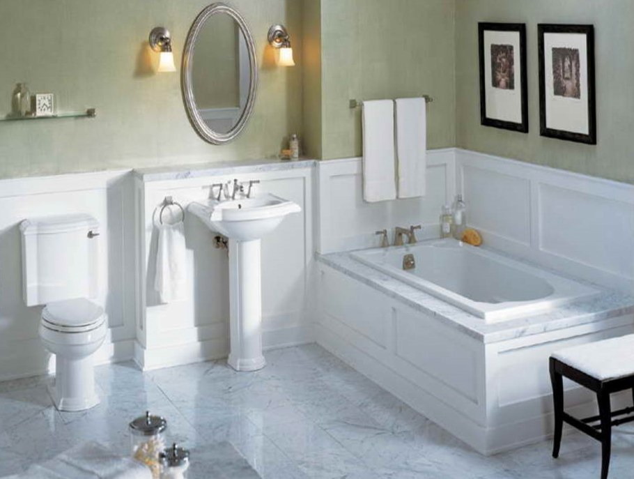 Ванная в белом цвете