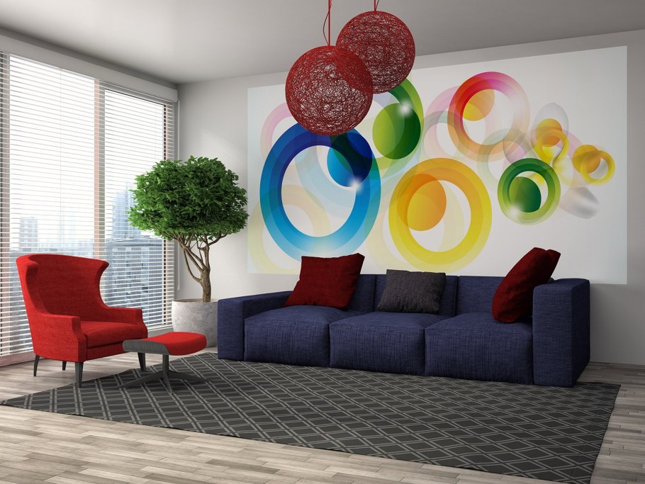 Яркие фотообои в интерьере