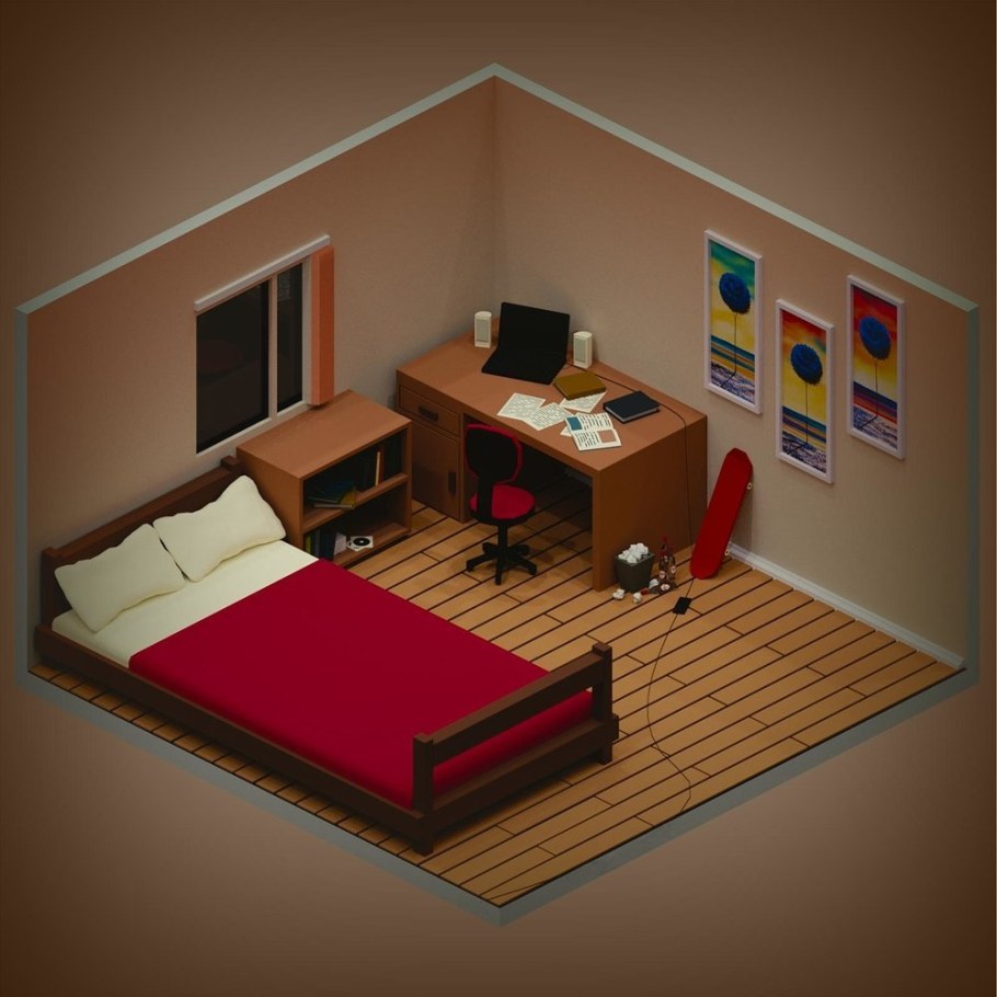 Картонный макет комнаты