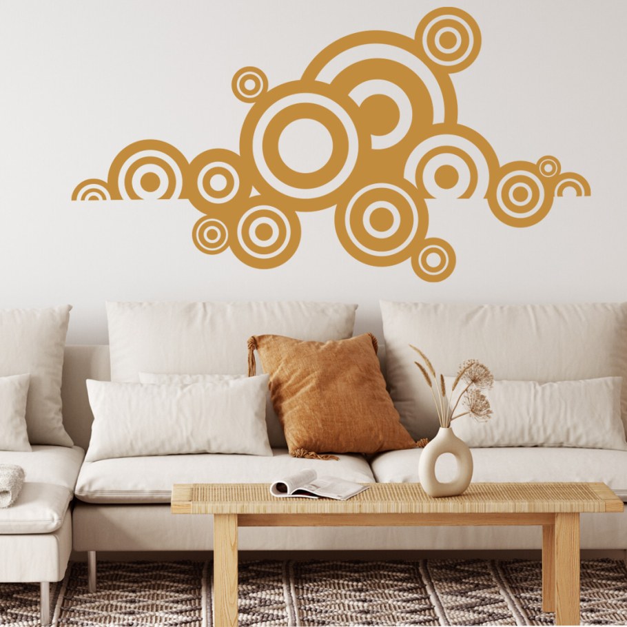 Обои круги на стену современные