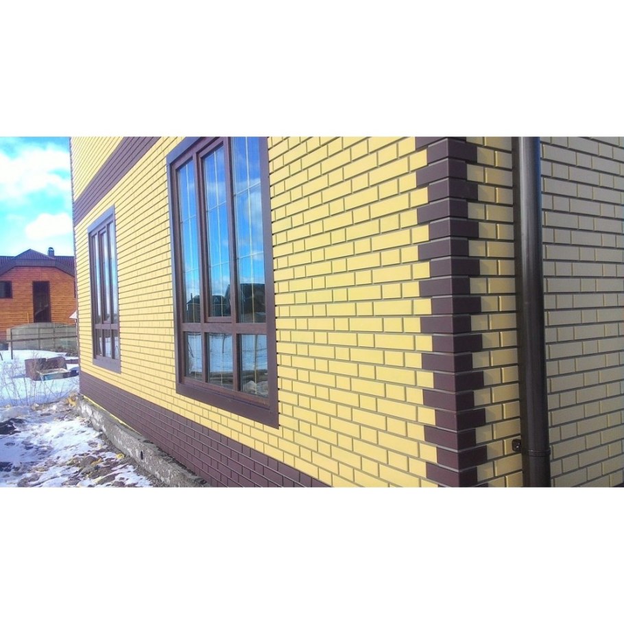 Фасадная панель (кирпич клинкерный желтый) Альта-профиль 1220х440мм 0.48м2