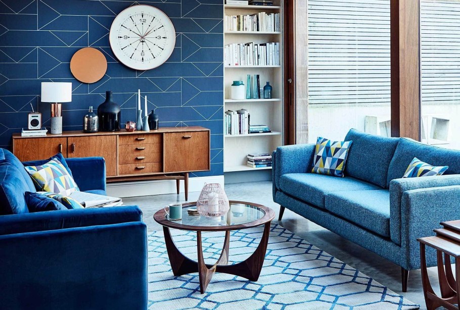 Голубой интерьер