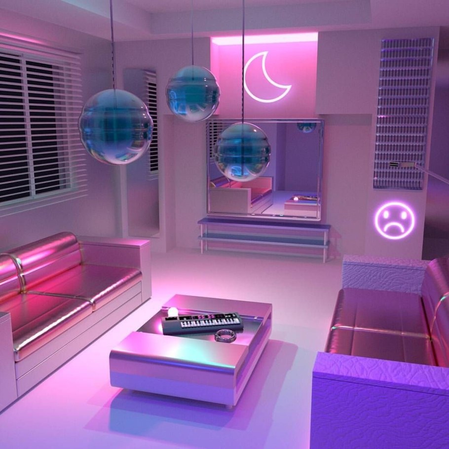 Неоновая комната для подростков