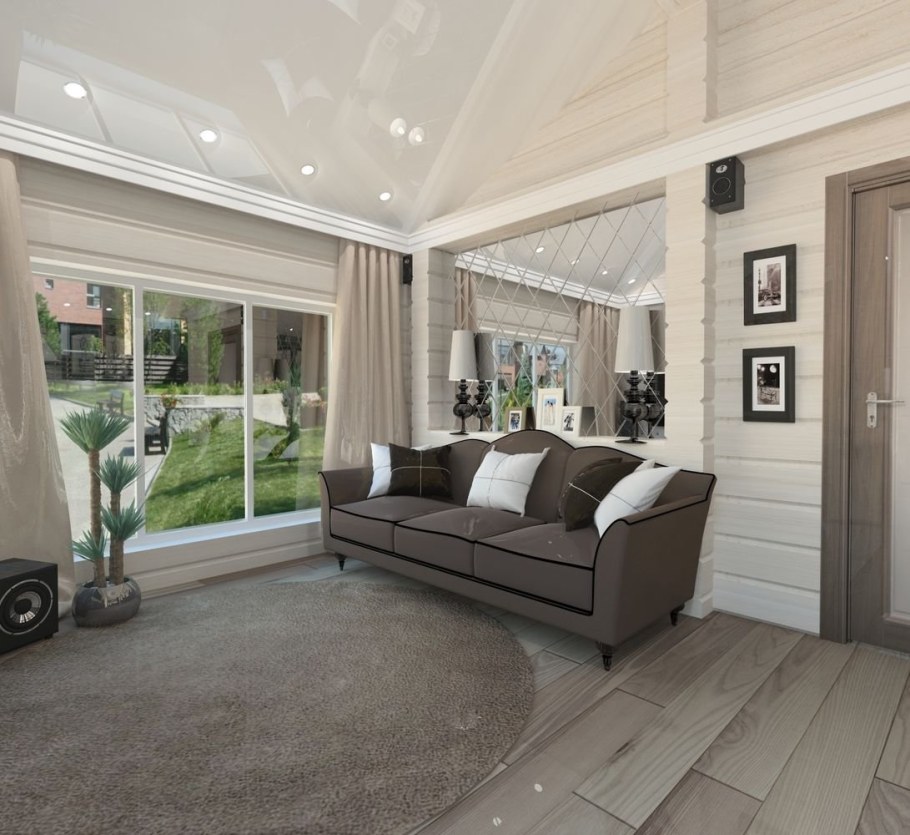 Просторная гостиная в частном доме