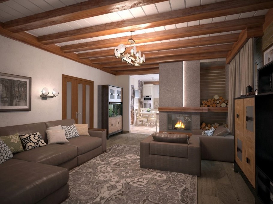 Обустройство гостиной в частном доме