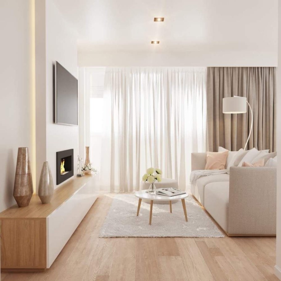 Светлая гостиная в современном стиле