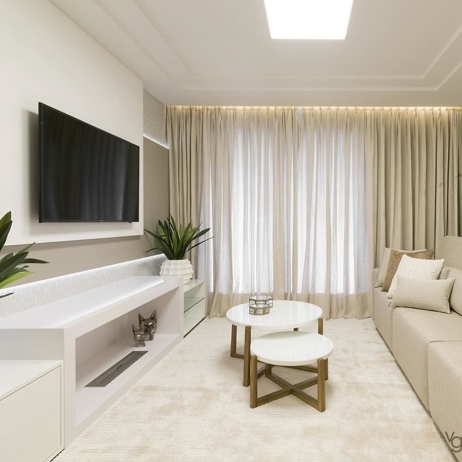 Гостиная в светлых тонах в современном стиле