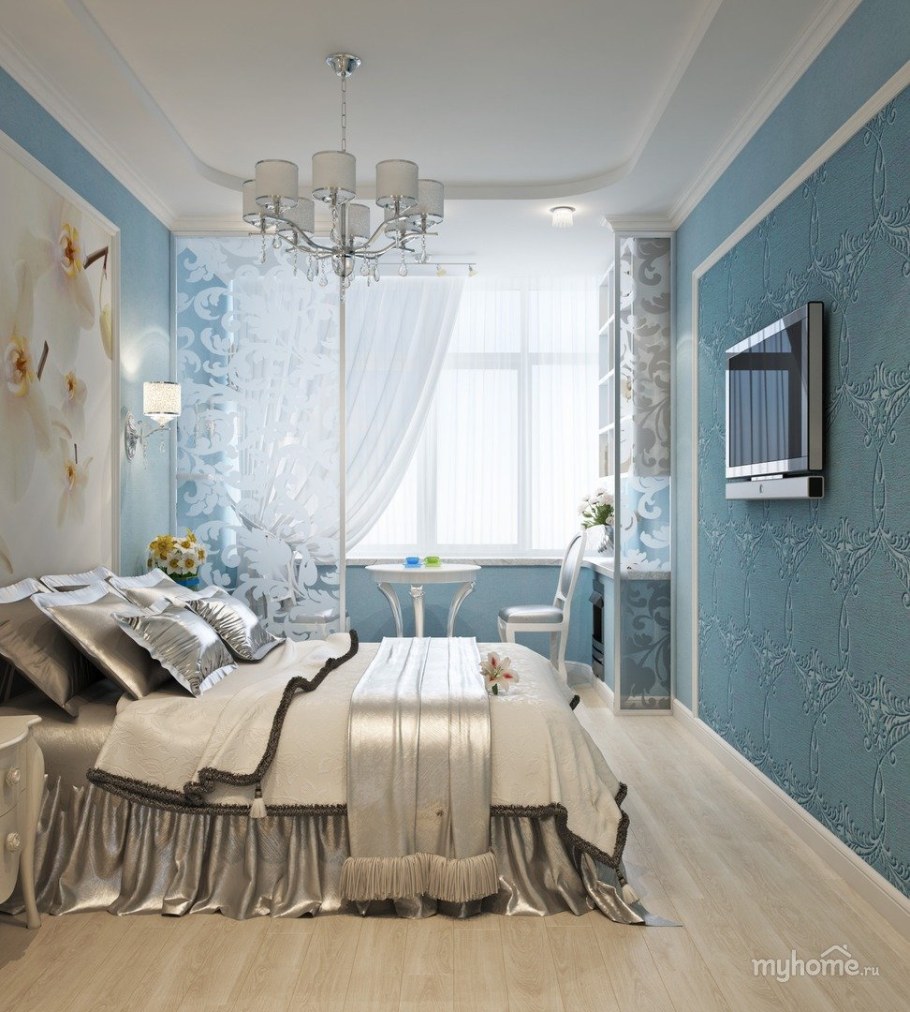 Комната в бежево голубых тонах