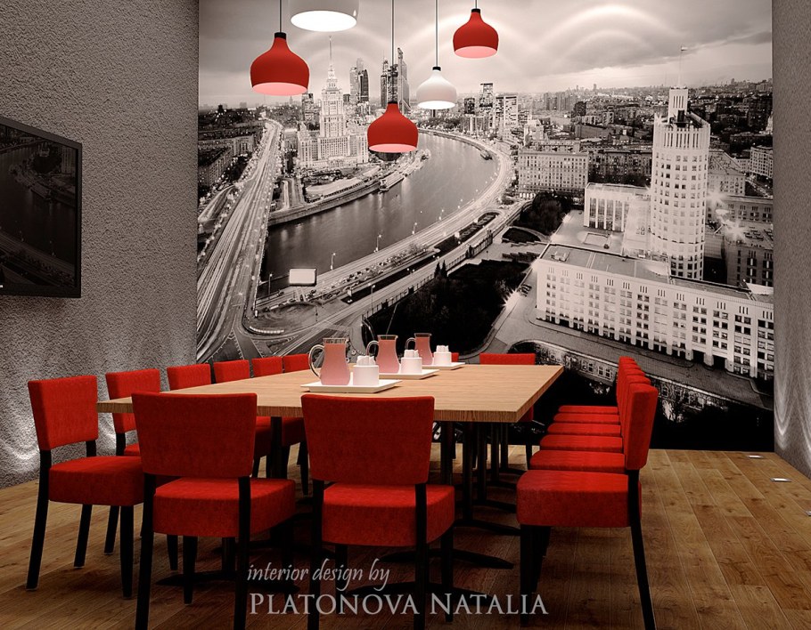 Ресторан в красных тонах