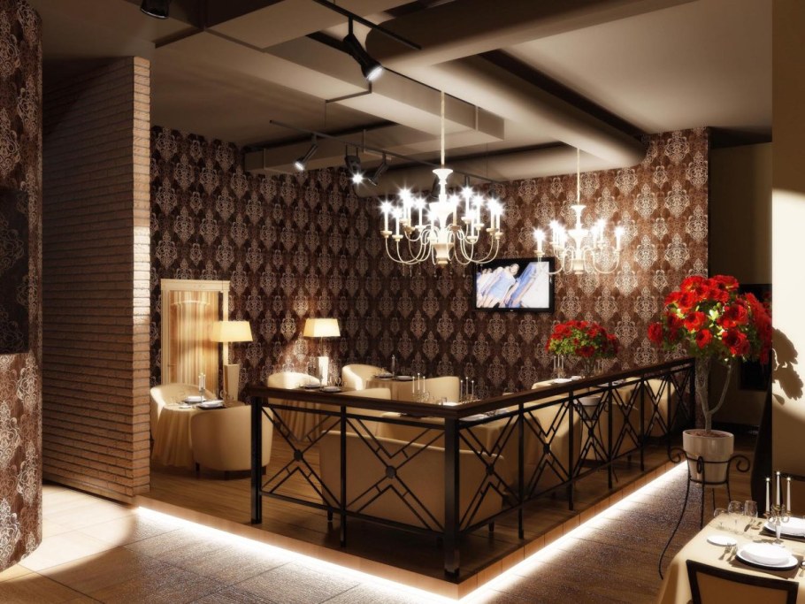 Отделка стен в кафе