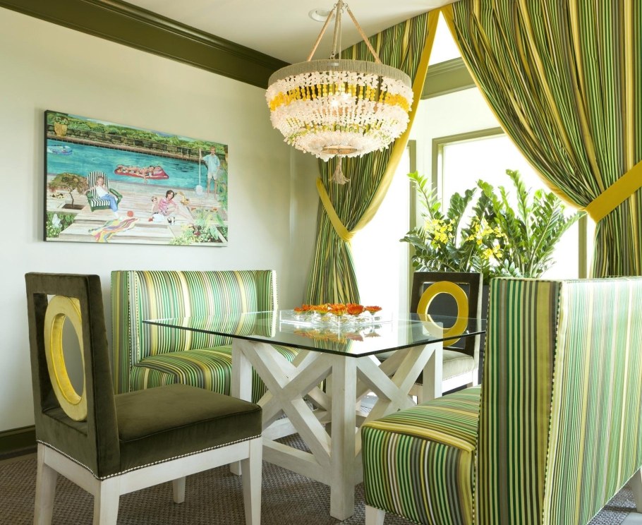 Оливковые шторы на кухню