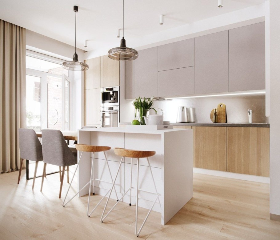 Кухни с островком в современном стиле