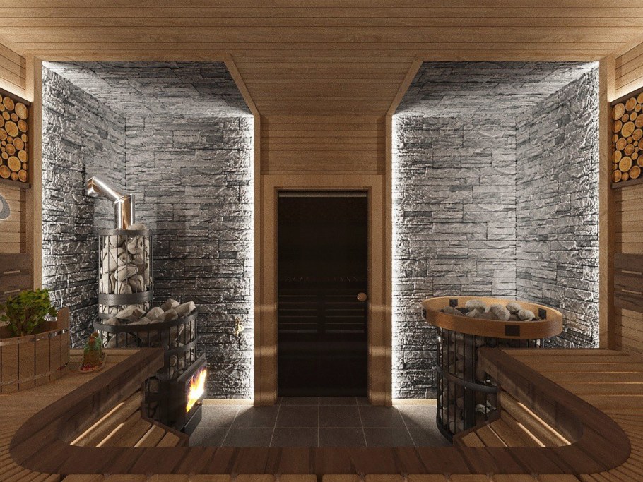Стильная современная баня