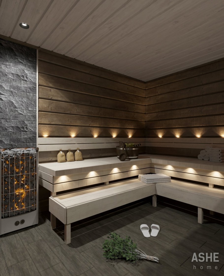 Стильная отделка бани