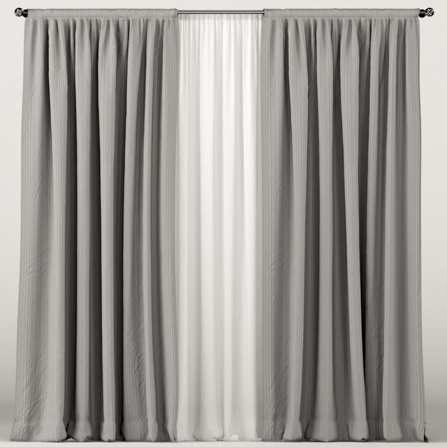 Шторы белые с серым