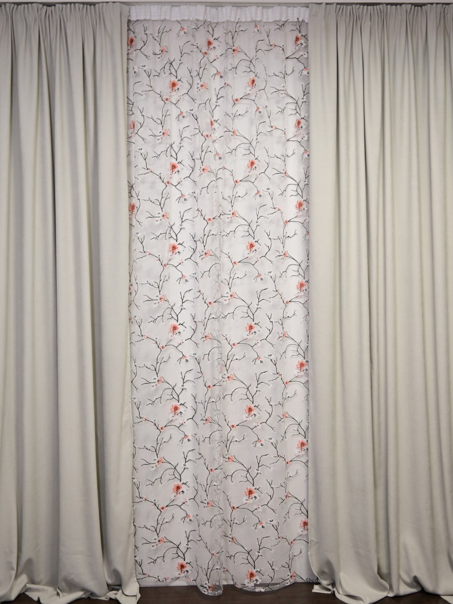 Шторы серо бежевые