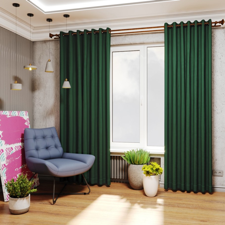 Канвас изумруд шторы